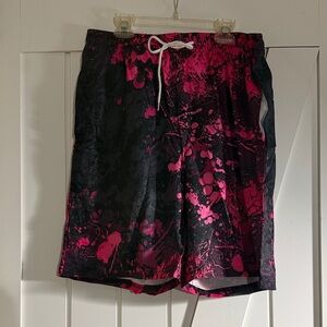 Men’s Black and Pink Swim Shorts